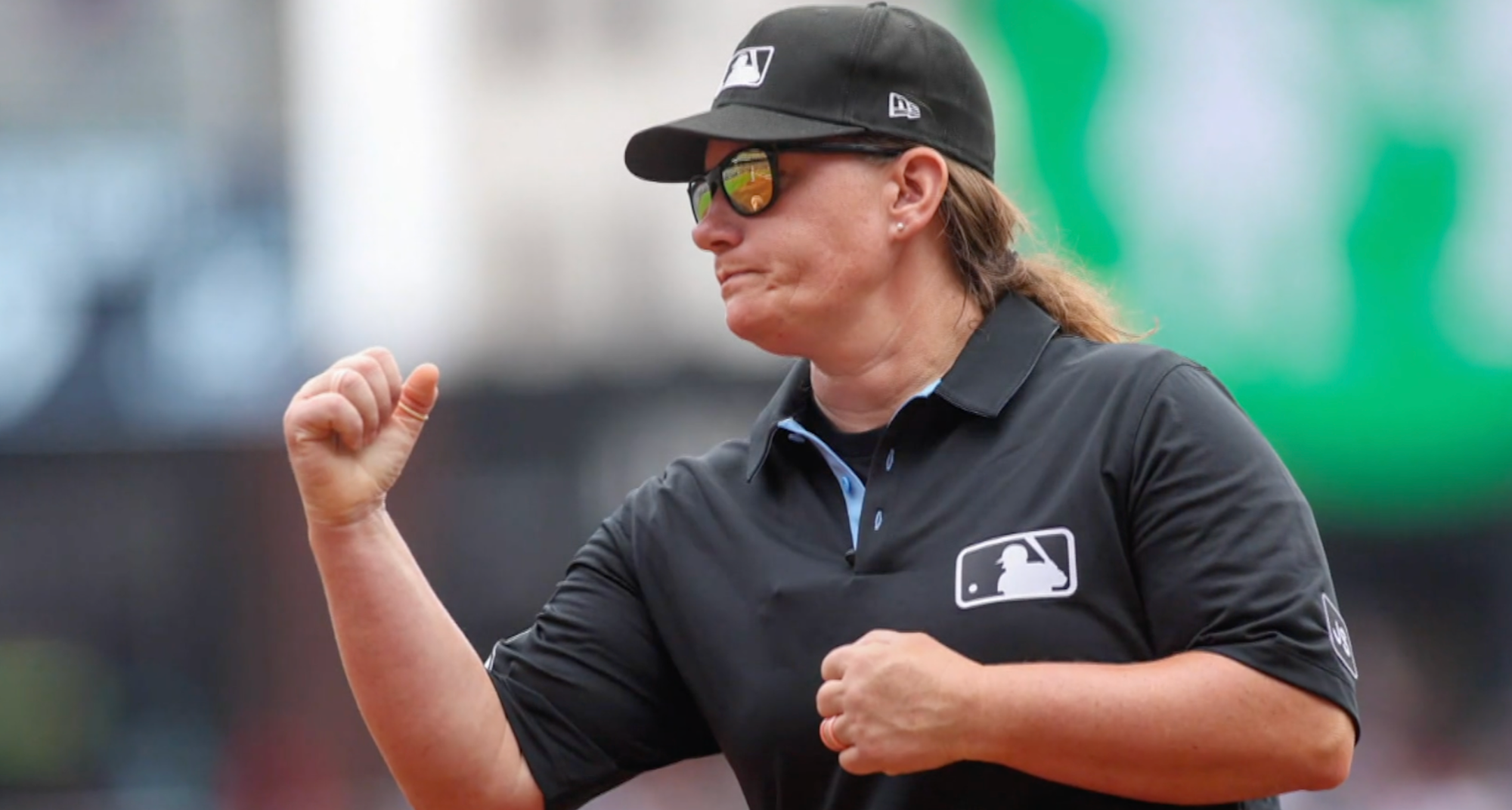 Jen Pawol umpiring