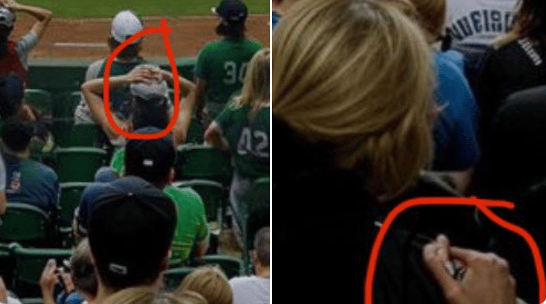 Closeup of the hands of some people in the stands all messed up with extra fingers