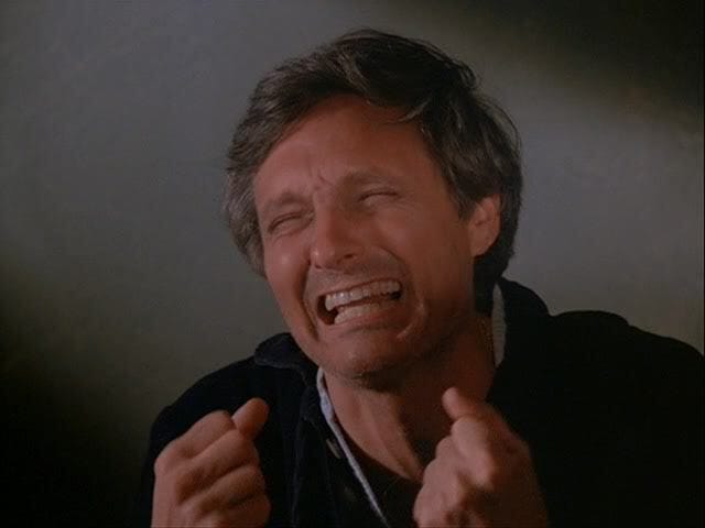 Hawkeye from "MASH" crying
