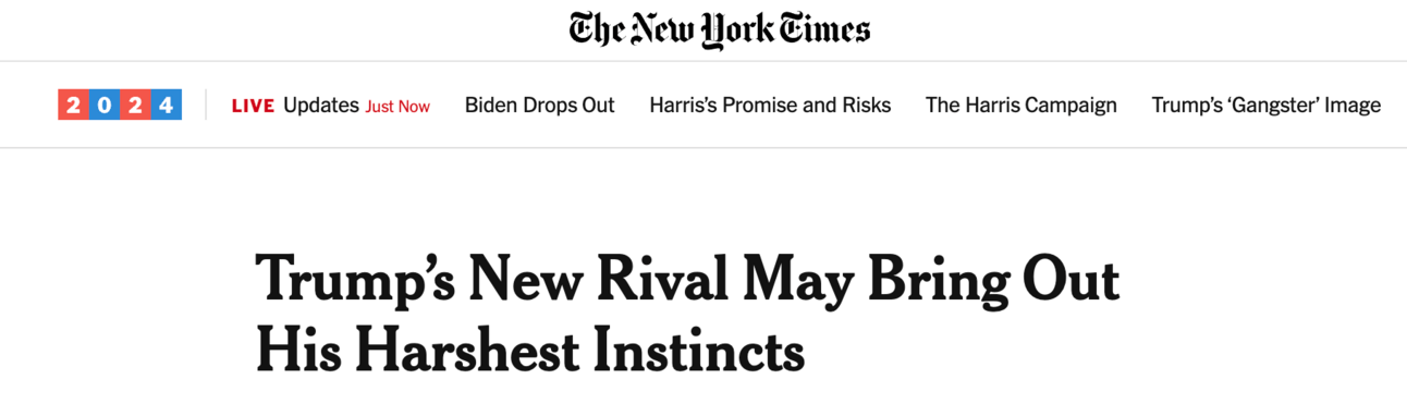 Headline: Trump's new rival may bring out his harshet instincts