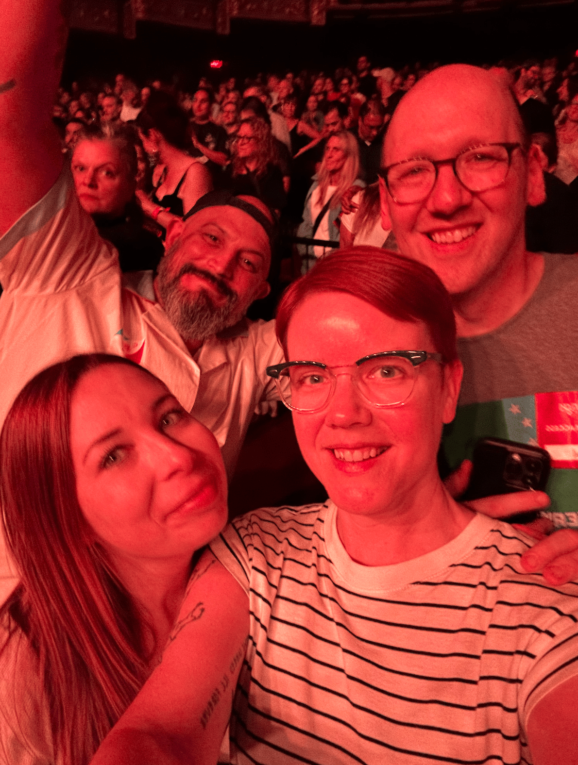 Me, Allison, Victor, and Ashley in the crowd at the Pulp concert