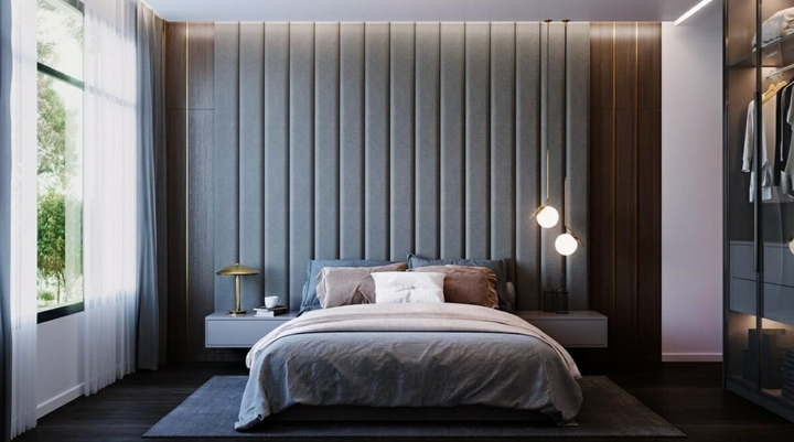 A neat and organized bedroom