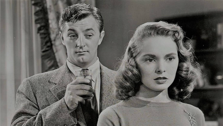 Robert Mitchum and Janet Leigh in "Holiday Affair"
