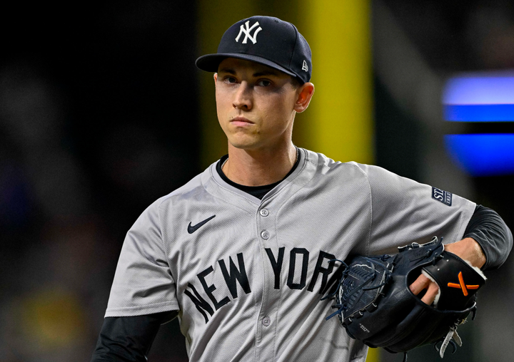 Luke Weaver in a Yankees uniform