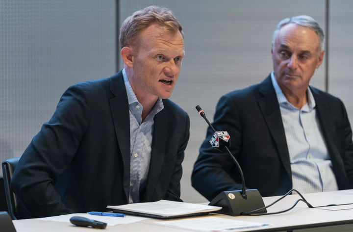 Morgan Sword and Rob Manfred