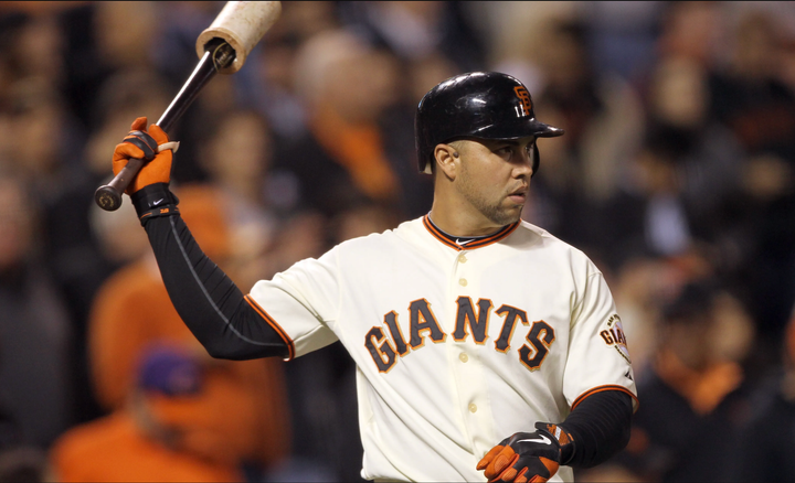 Carlos Beltrán in a Giants uniform